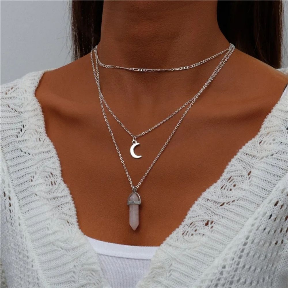 Bohemian Moon Stone Necklace